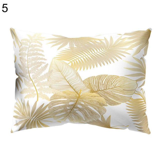 Charming Botanical Print Pillow Cover - Luxurious Peach Skin Cushion Case