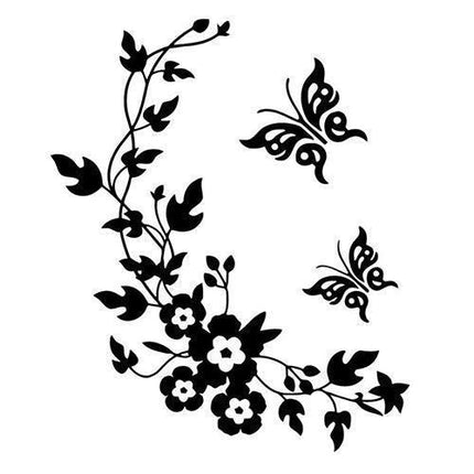 Charming Butterfly and Floral Wall Decal for Creative Bathroom Makeover - Très Elite