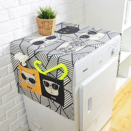 Charming Cartoon Linen Dust Cover for Elegant Storage Solutions