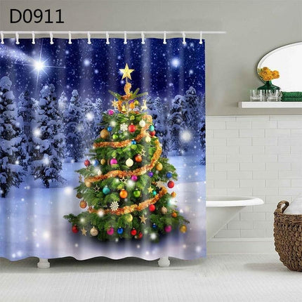 Charming Christmas Tree Shower Curtain Set for a Joyful Bathroom Transformation