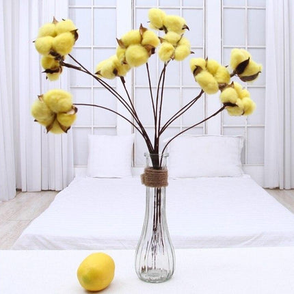 Charming Dried Cotton Flower Arrangement - A Touch of Nature for Home and Weddings