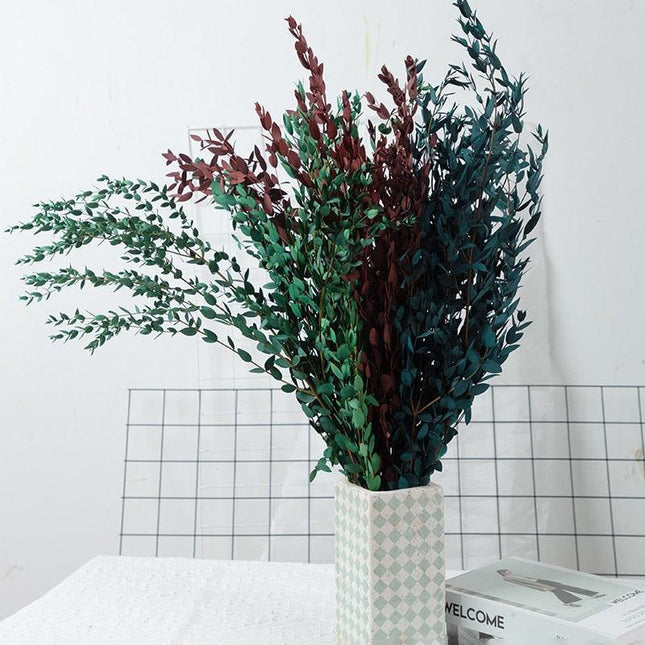 Charming Dried Eucalyptus Millet Leaf Arrangement: A Stylish Home Decor Essential