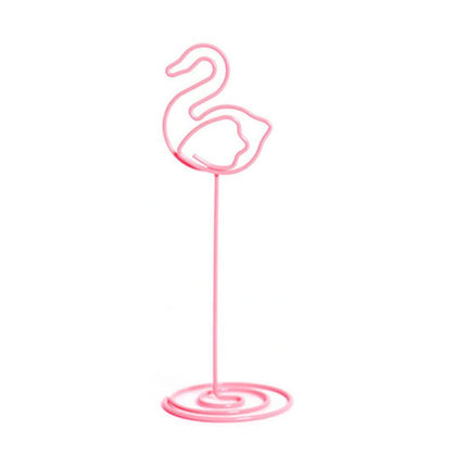 Charming Flamingo Heart Photo Holders - Set of 10 Decorative Clips