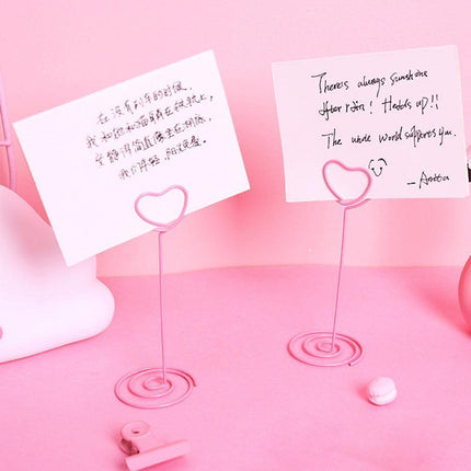 Charming Flamingo Heart Photo Holders - Set of 10 Decorative Clips