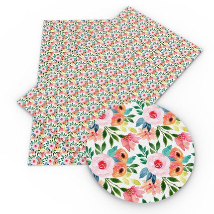 Charming Floral Synthetic Leather Craft Sheets - Essential for Creatives - Très Elite