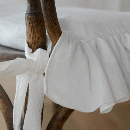 Charming Frilled Cotton Chair Cushion Cover for Elegant Dining Spaces