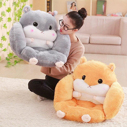 Charming Hamster-Themed Lumbar Support Pillow for Office Comfort - Très Elite