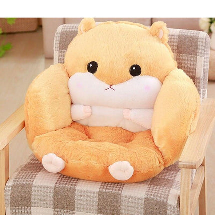Charming Hamster-Themed Lumbar Support Pillow for Office Comfort - Très Elite