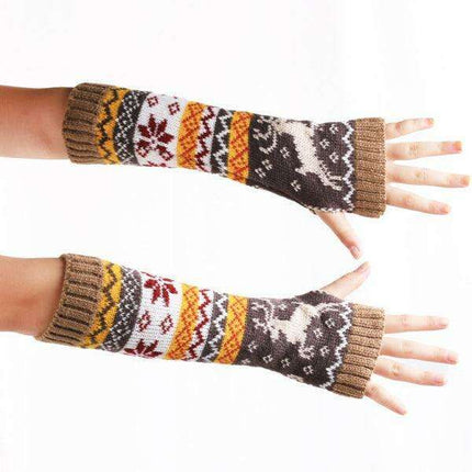 Charming Knit Cartoon Holiday Gloves for Women - Très Elite- Très Elite