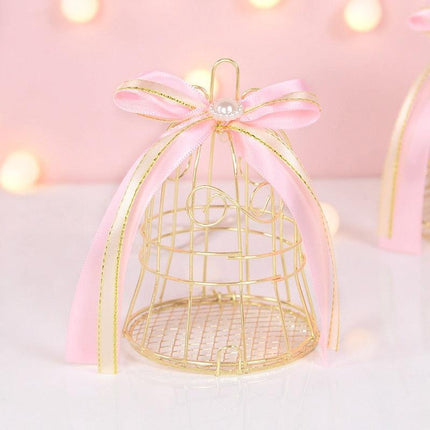 Charming Mini Gold Birdcage Treat Boxes - Perfect Favors for Elegant Celebrations - Très Elite