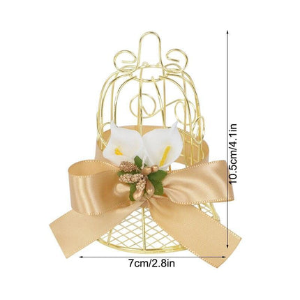 Charming Mini Gold Birdcage Treat Boxes - Perfect Favors for Elegant Celebrations - Très Elite