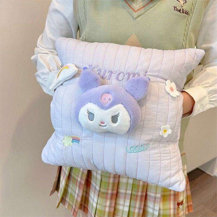 Charming My Melody & Kuromi Plush Cushions - Adorable Sanrio Home Decor Collection..