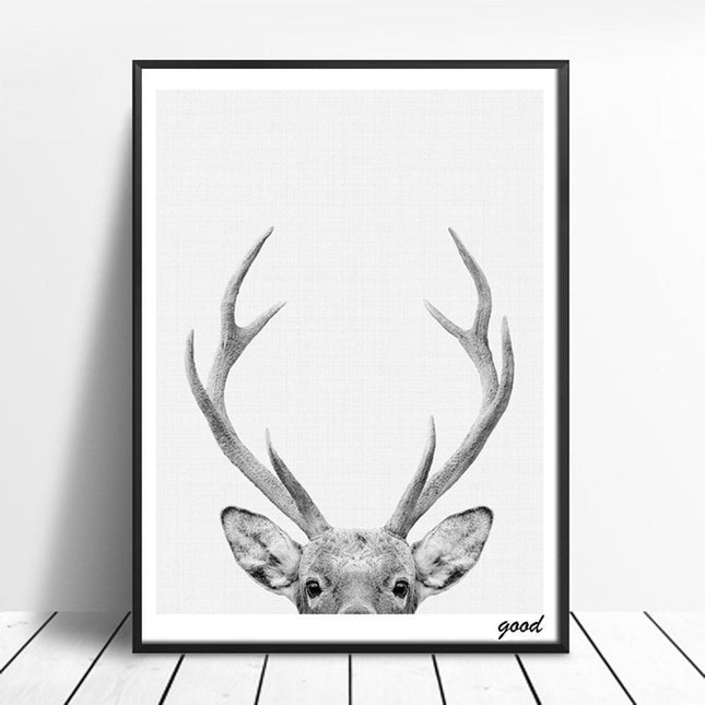 Charming Nordic Deer Canvas Art - Elevate Your Space with Whimsical Elegance