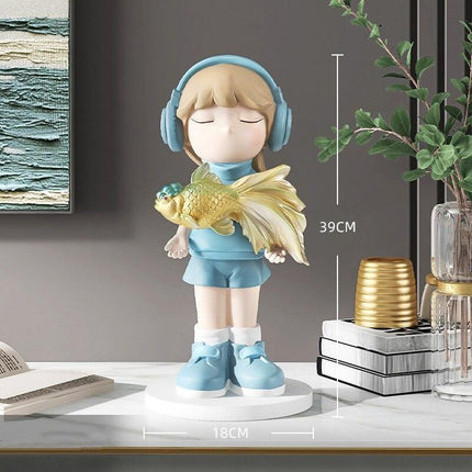 Charming Nordic Koi Maiden Statues - Opulent Home Accent - Très Elite