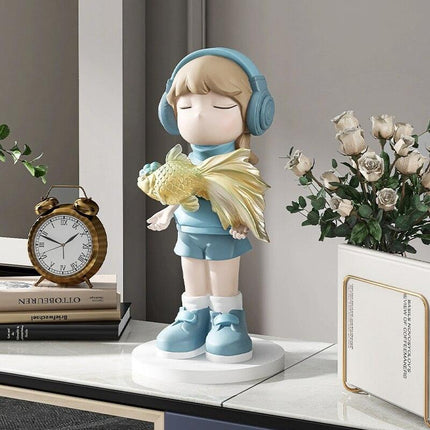 Charming Nordic Koi Maiden Statues - Opulent Home Accent - Très Elite