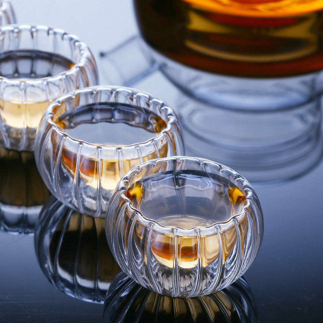 Charming Pumpkin Double Wall Shot Glass Set - 6 Piece Collection for Festive Gatherings!