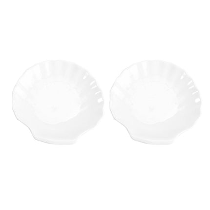 Charming Scalloped White Ceramic Dish with Timeless Elegance - Très Elite