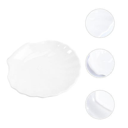 Charming Scalloped White Ceramic Dish with Timeless Elegance - Très Elite