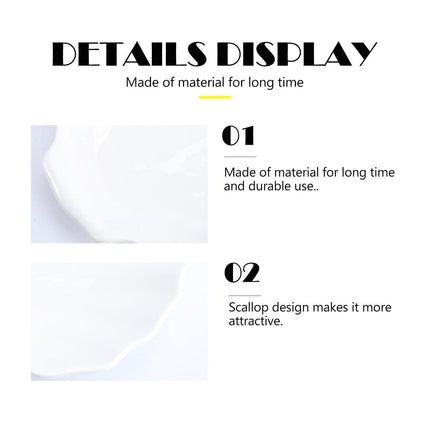 Charming Scalloped White Ceramic Dish with Timeless Elegance - Très Elite