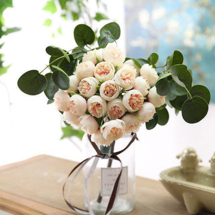 Charming Silk Tea Rose Buds Bundle for Elegant Occasions..
