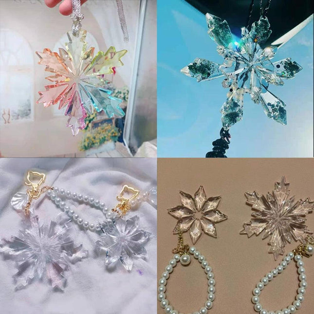 Charming Snowflake DIY Craft Set for Unique Christmas Jewelry and Ornaments
