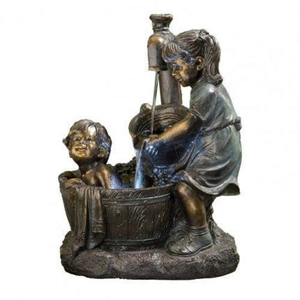 Charming Vintage Children’s Resin Fountain Sculpture for Outdoor Delight - Très Elite