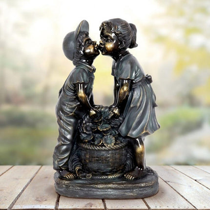 Charming Vintage Children’s Resin Fountain Sculpture for Outdoor Delight - Très Elite