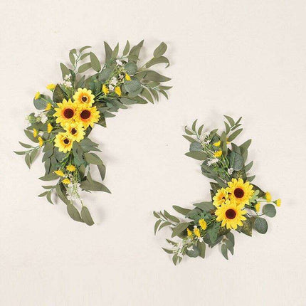 Charming Wedding Welcome Sign and Floral Garland Decor Set