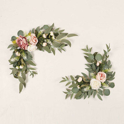 Charming Wedding Welcome Sign and Floral Garland Decor Set