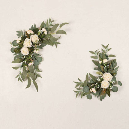 Charming Wedding Welcome Sign and Floral Garland Decor Set