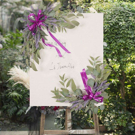 Charming Wedding Welcome Sign and Floral Garland Decor Set