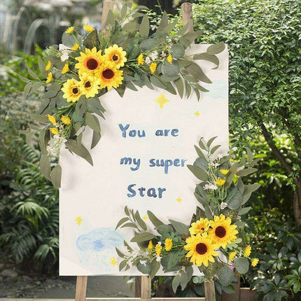Charming Wedding Welcome Sign and Floral Garland Decor Set