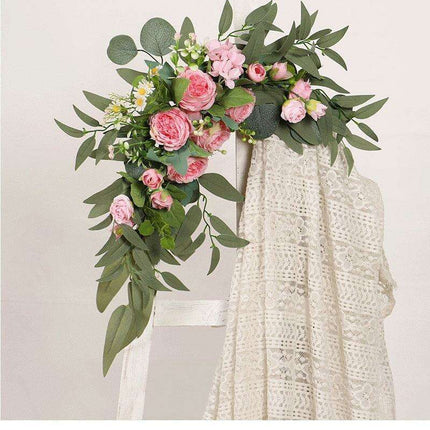 Charming Wedding Welcome Sign and Floral Garland Decor Set