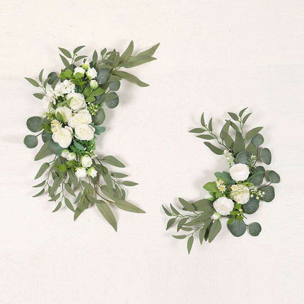 Charming Wedding Welcome Sign and Floral Garland Decor Set