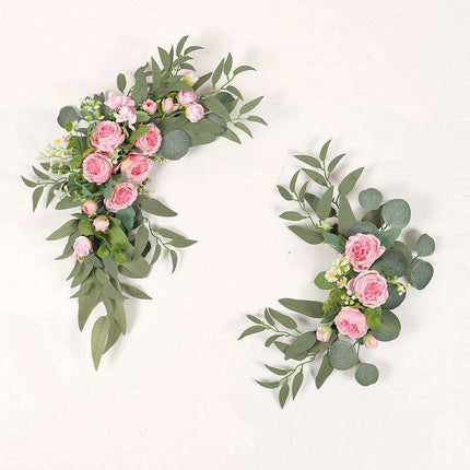 Charming Wedding Welcome Sign and Floral Garland Decor Set