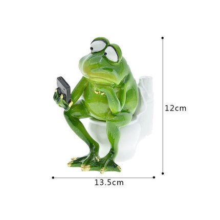 Charming Whimsical Frog Resin Figurines - Fun Decor for a Stylish Home Ambiance - Très Elite