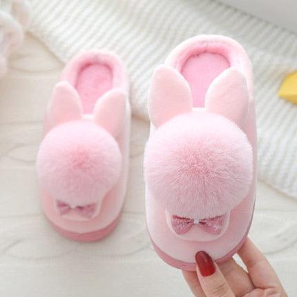 Charming Winter Rabbit Suede Slippers - Stylish Comfort for Crisp Days