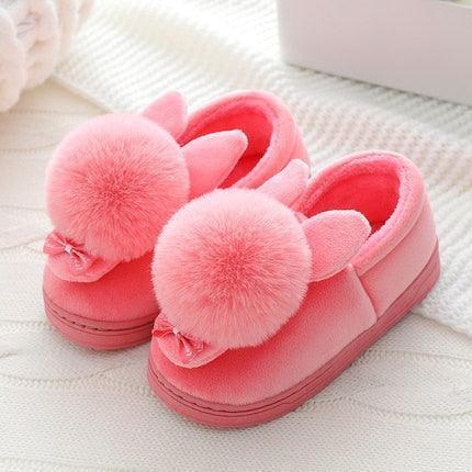 Charming Winter Rabbit Suede Slippers - Stylish Comfort for Crisp Days