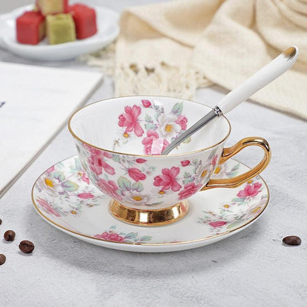 Charming YeFine Bone China Tea Cup & Saucer Set - Whimsical On-Glazed Design - Très Elite