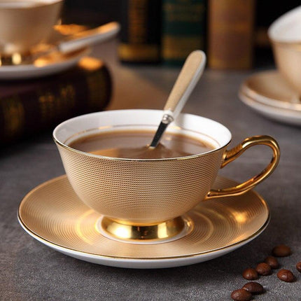 Charming YeFine Bone China Tea Cup & Saucer Set - Whimsical On-Glazed Design - Très Elite