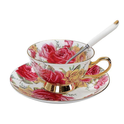 Charming YeFine Bone China Tea Cup & Saucer Set - Whimsical On-Glazed Design - Très Elite