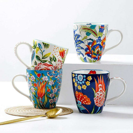 Cheerful Floral Cartoon Ceramic Mug - Elevate Your Daily Sips - Très Elite