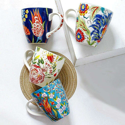 Cheerful Floral Cartoon Ceramic Mug - Elevate Your Daily Sips - Très Elite