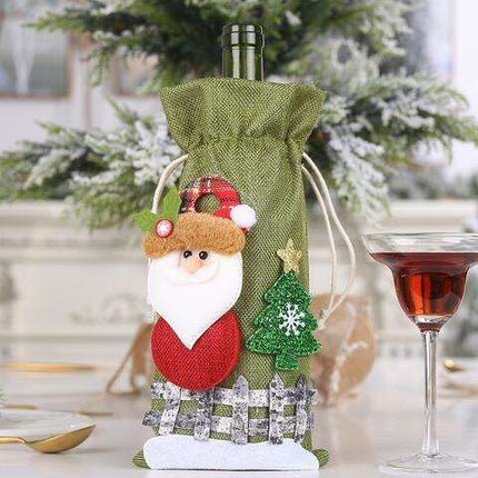 Cheerful Holiday Wine Bottle Doll Covers - Set of Two