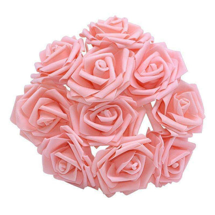Chic 25-Piece Gray Foam Rose Arrangement - Lifelike and Effortless Decor - Très Elite