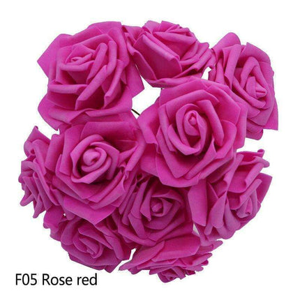 Chic 25-Piece Gray Foam Rose Arrangement - Lifelike and Effortless Decor - Très Elite