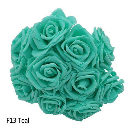 Chic 25-Piece Gray Foam Rose Arrangement - Lifelike and Effortless Decor - Très Elite