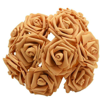 Chic 25-Piece Gray Foam Rose Arrangement - Lifelike and Effortless Decor - Très Elite
