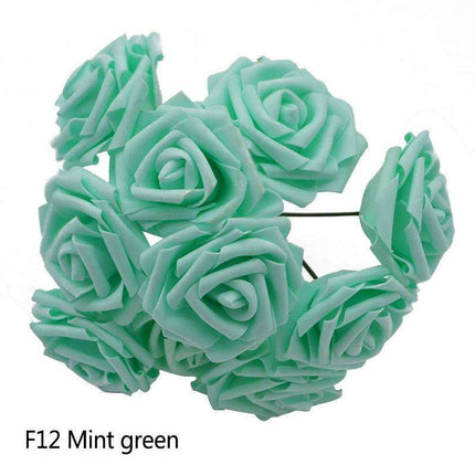Chic 25-Piece Gray Foam Rose Arrangement - Lifelike and Effortless Decor - Très Elite
