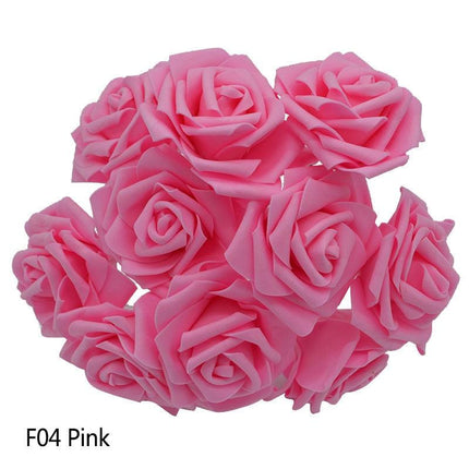 Chic 25-Piece Gray Foam Rose Arrangement - Lifelike and Effortless Decor - Très Elite